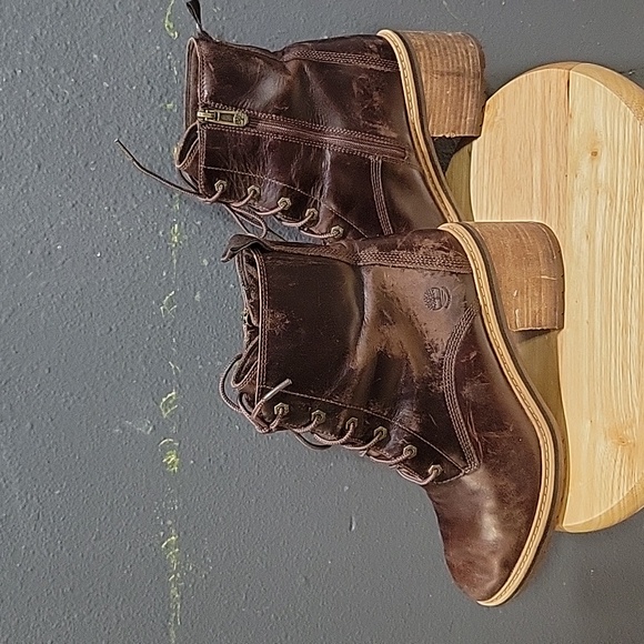 Timberlands Sienna Brown Leather Lace Up Ankle Boots Size 10 Waterproof - Picture 6 of 7